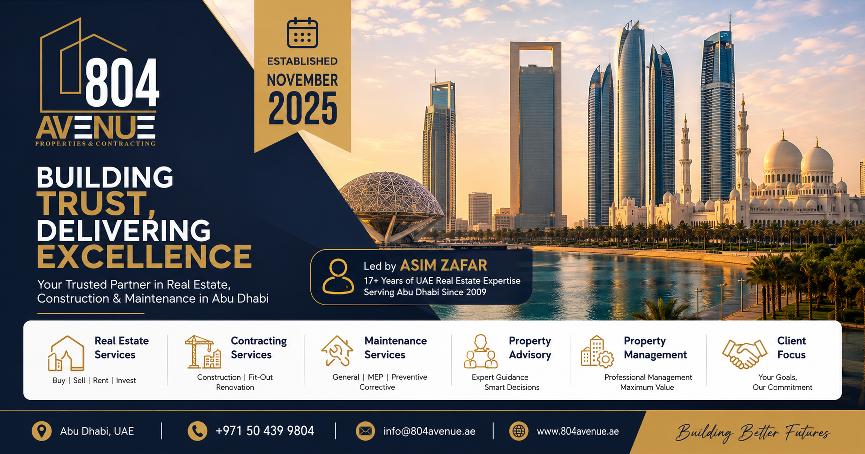 804 Avenue Properties & Contracting | Trusted Abu Dhabi Real Estate Company